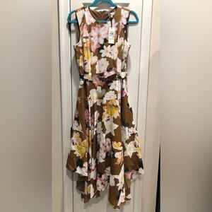 Calvin Klein Brown Floral Midi Dress